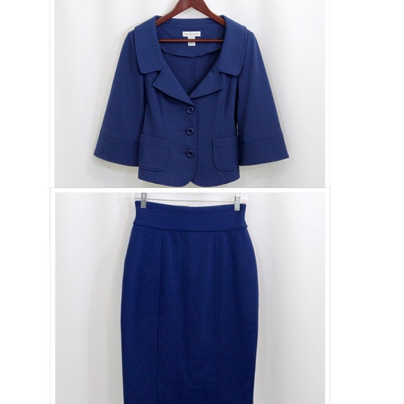 Newport News Jackets & Blazers - Newport News Ponte Two Piece Suit Size 4 Blue